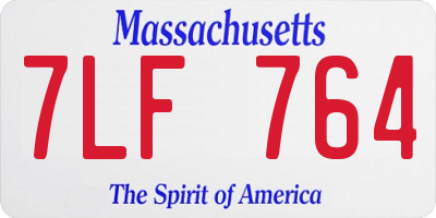 MA license plate 7LF764