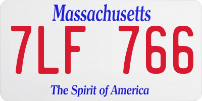 MA license plate 7LF766