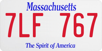 MA license plate 7LF767