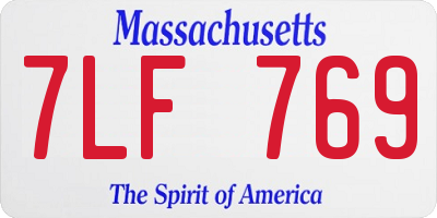 MA license plate 7LF769