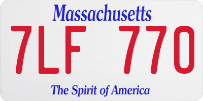 MA license plate 7LF770