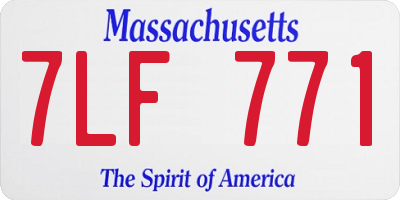 MA license plate 7LF771