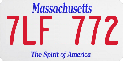 MA license plate 7LF772