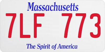 MA license plate 7LF773