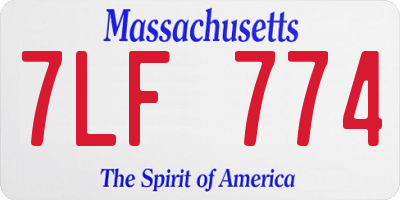 MA license plate 7LF774