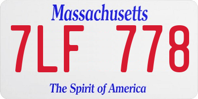 MA license plate 7LF778