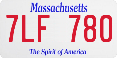 MA license plate 7LF780