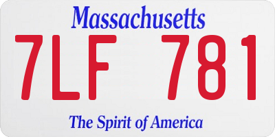 MA license plate 7LF781