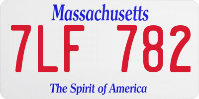 MA license plate 7LF782
