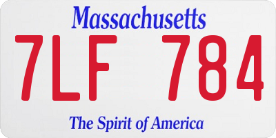 MA license plate 7LF784