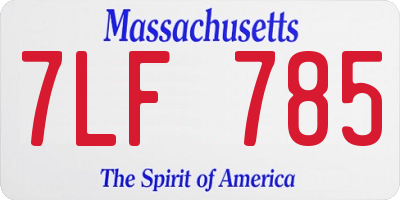 MA license plate 7LF785