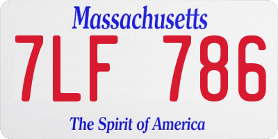 MA license plate 7LF786