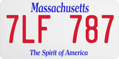 MA license plate 7LF787
