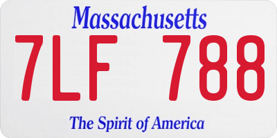MA license plate 7LF788