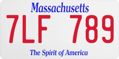 MA license plate 7LF789