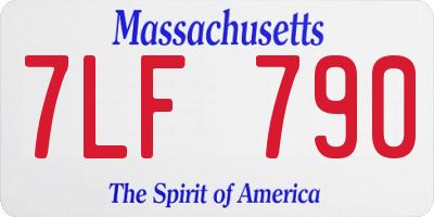 MA license plate 7LF790