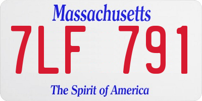 MA license plate 7LF791