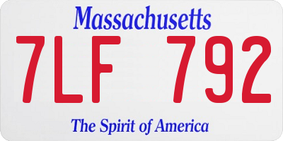 MA license plate 7LF792