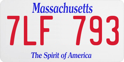 MA license plate 7LF793