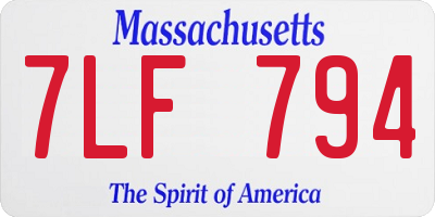 MA license plate 7LF794