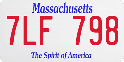 MA license plate 7LF798