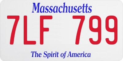 MA license plate 7LF799
