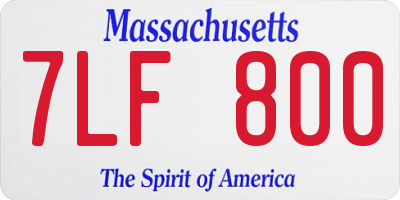 MA license plate 7LF800