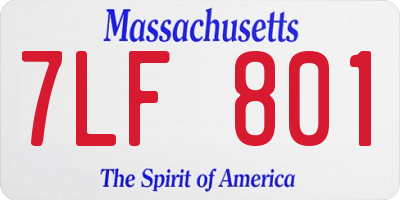 MA license plate 7LF801