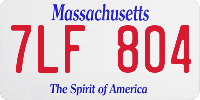 MA license plate 7LF804