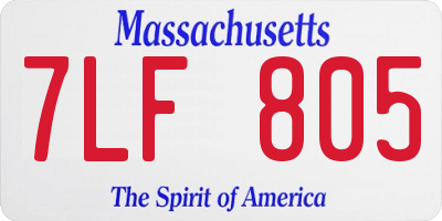 MA license plate 7LF805