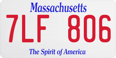 MA license plate 7LF806