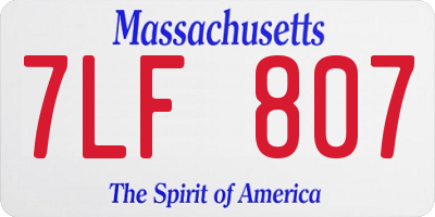 MA license plate 7LF807