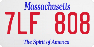 MA license plate 7LF808