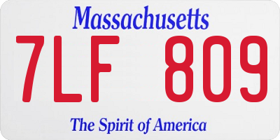 MA license plate 7LF809