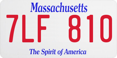 MA license plate 7LF810