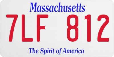 MA license plate 7LF812