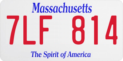 MA license plate 7LF814