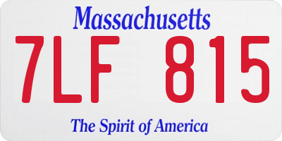 MA license plate 7LF815