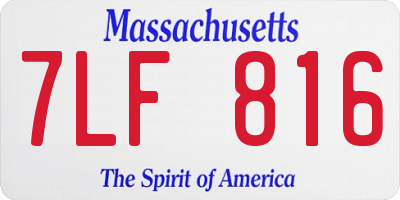 MA license plate 7LF816