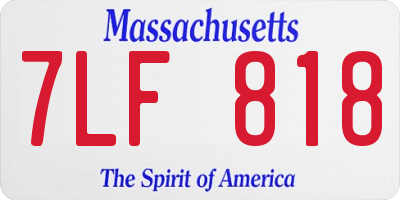 MA license plate 7LF818