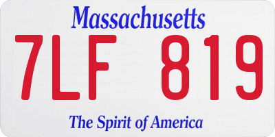 MA license plate 7LF819