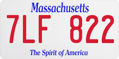 MA license plate 7LF822