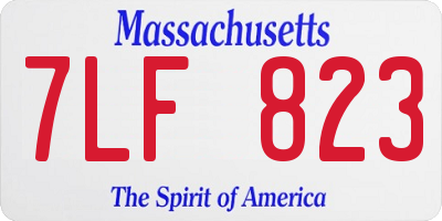 MA license plate 7LF823