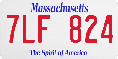 MA license plate 7LF824