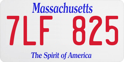 MA license plate 7LF825