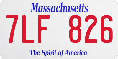 MA license plate 7LF826