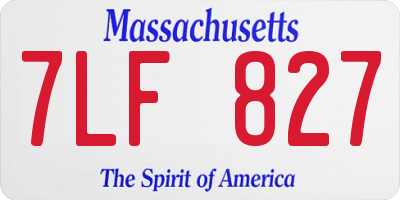 MA license plate 7LF827