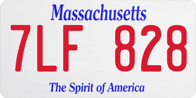 MA license plate 7LF828
