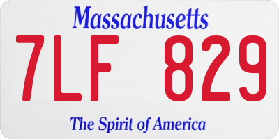 MA license plate 7LF829
