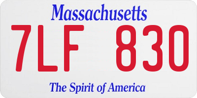 MA license plate 7LF830
